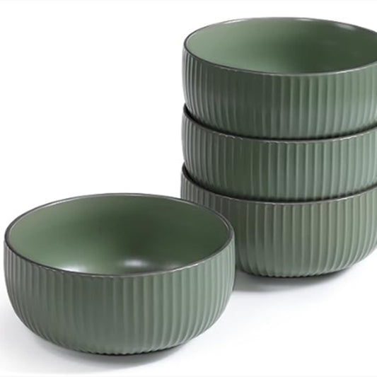Ceramic Bowls Set of 4 - 46oz Large Serving Bowls for Cereal, Salad & Pasta