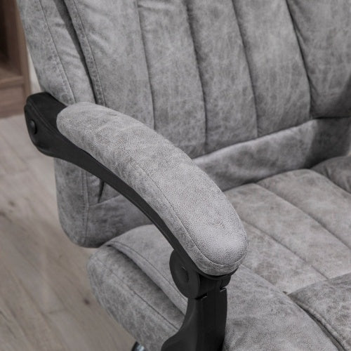 Vinsetto Reclining Office Chair - Microfibre Executive Chair with Footrest Grey
