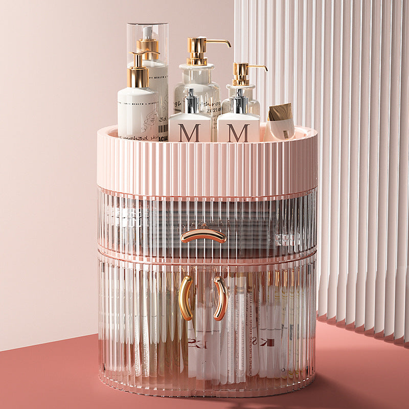 Cosmetics Storage Box - Dustproof Desktop Makeup Organizer with Drawers