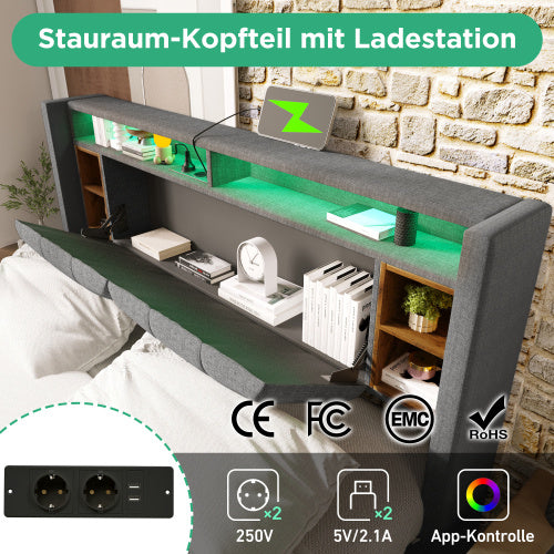 Solid Wood Bed Frame King Size - Natural Wooden Bed 160x200cm