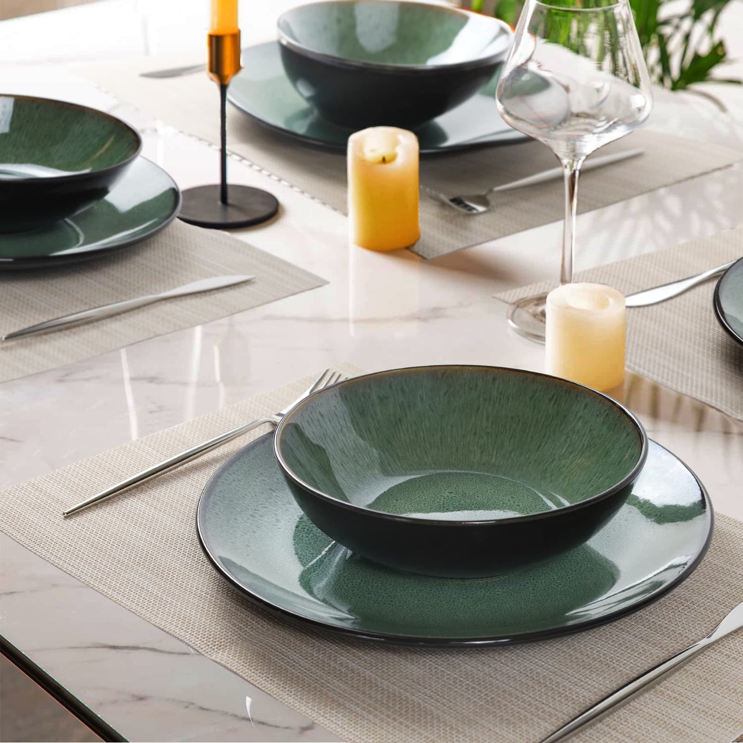 Ceramic Steak Plates Set of 6 - Multi-Purpose Dinner Plates