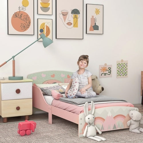 ZONEKIZ Toddler Bed Frame - Kids Bedroom Furniture for Ages 3-6 Years