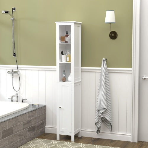 66.92" Tall Bathroom Storage Cabinet - Slim Freestanding Cabinet with Adjustable Shelves