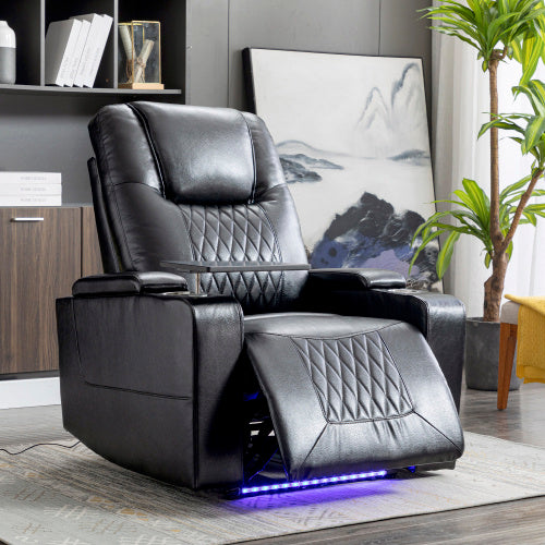 Electric Recliner Chair with USB Charging & LED Lights - Gaming & Home Theater Chair