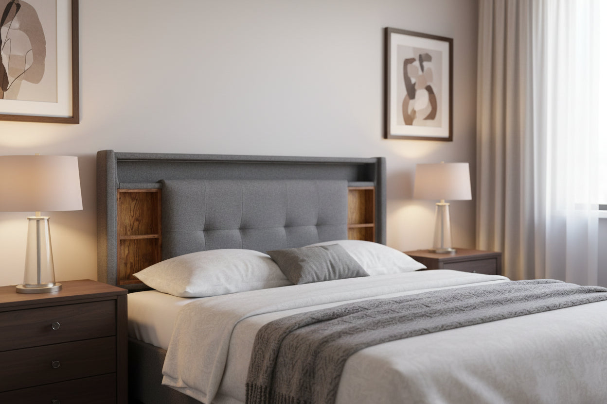 Solid Wood Bed Frame King Size - Natural Wooden Bed 160x200cm