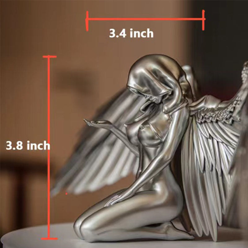 Indoor Wings Angel Resin Ornaments - Modern Silver Decorative Sculpture