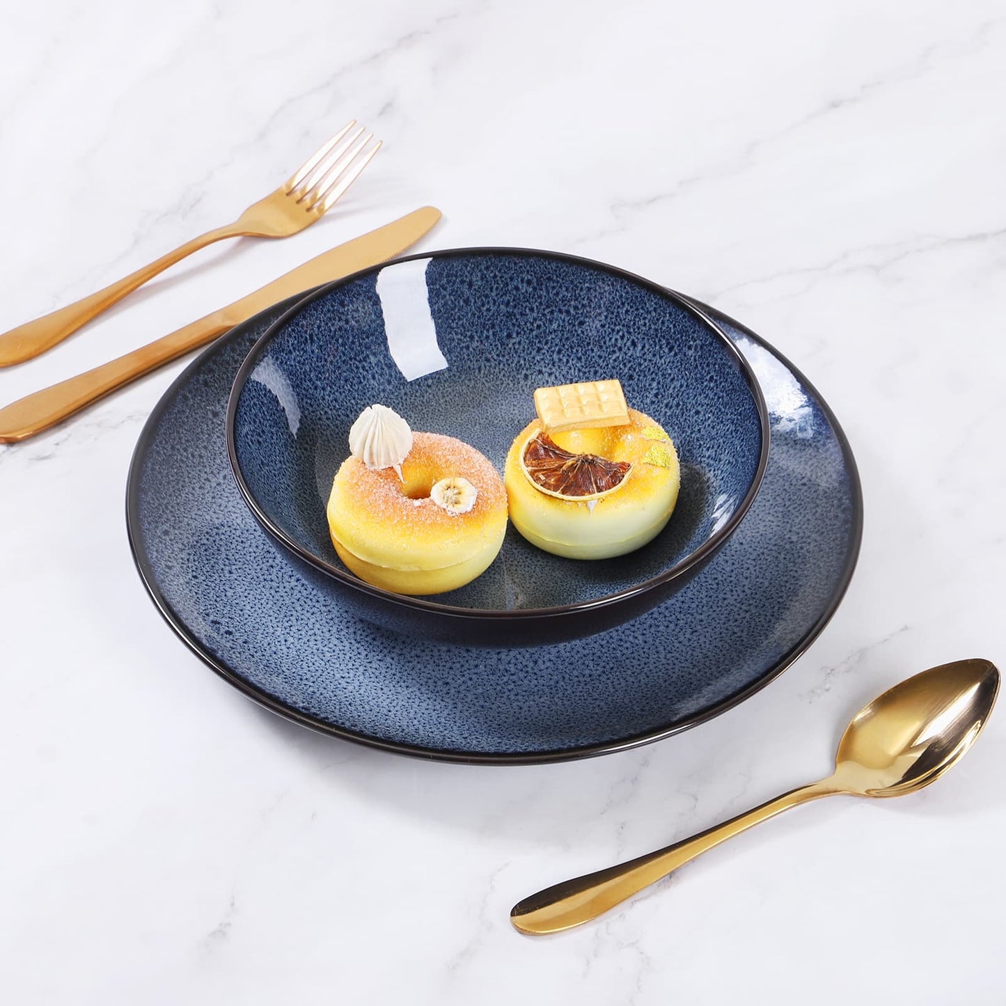 Ceramic Dinner Plates Set of 6 - Multi-Purpose Serving Plates for Steak, Pasta & Salad"