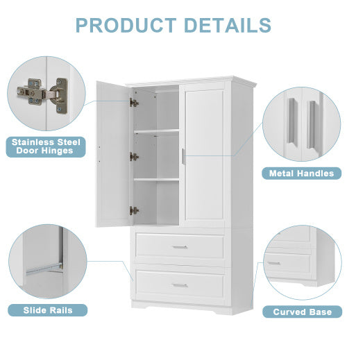 High Bathroom Storage Cabinet - Tall Vertical Storage with Multiple Compartments