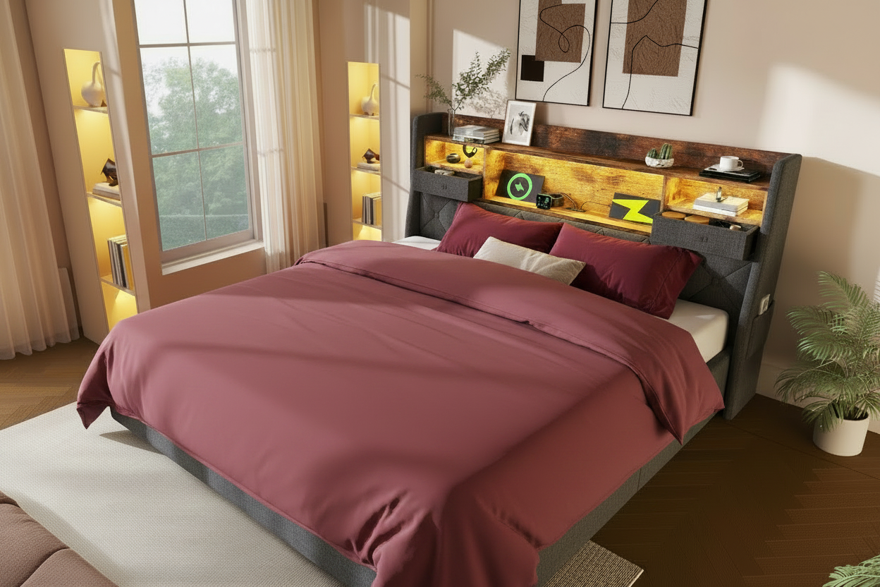 Burgundy wine duvet