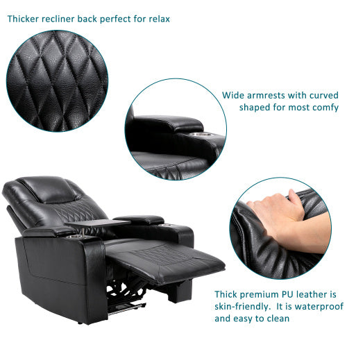 Electric Recliner Chair with USB Charging & LED Lights - Gaming & Home Theater Chair