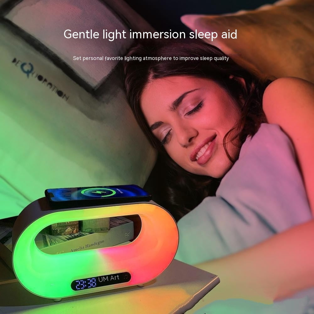 3-in-1 LED Night Light with Wireless Charger & Alarm Clock - Smart Desk Lamp