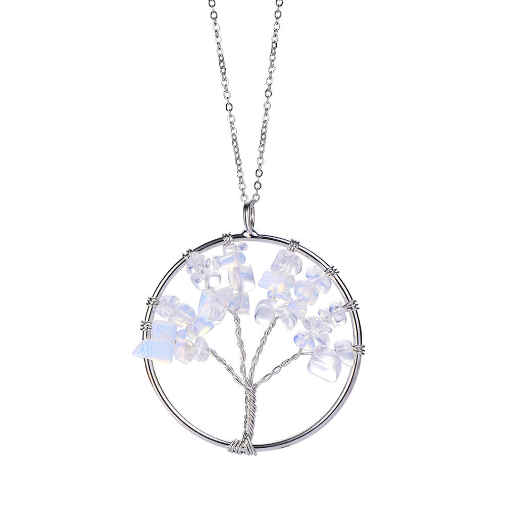 Tree of Life Pendant Necklace - Hand Wired Stainless Steel Lucky Charm