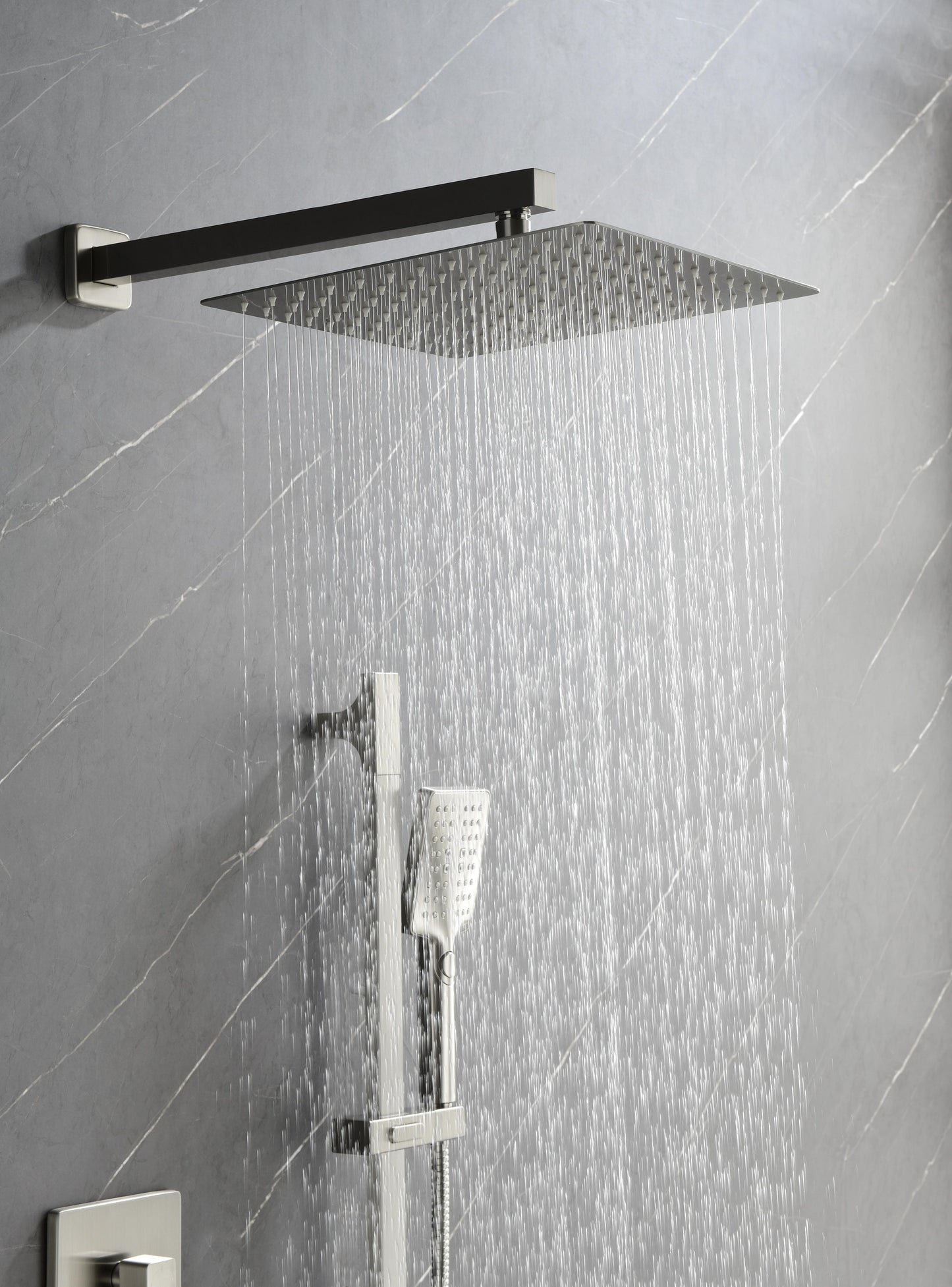 Complete Shower System with Rainfall Head - Luxury Bathroom Shower Set with Hand Shower