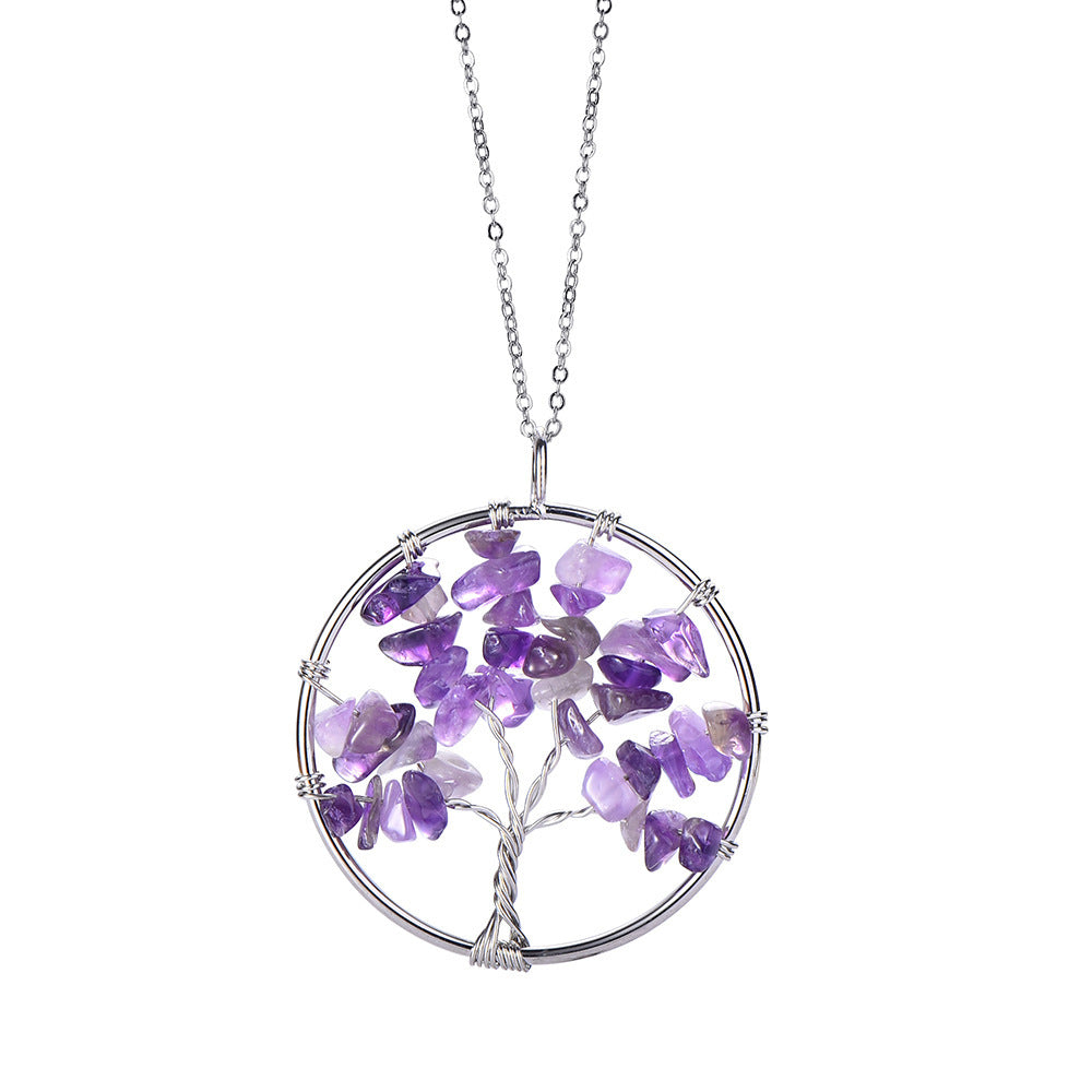 Tree of Life Pendant Necklace - Hand Wired Stainless Steel Lucky Charm
