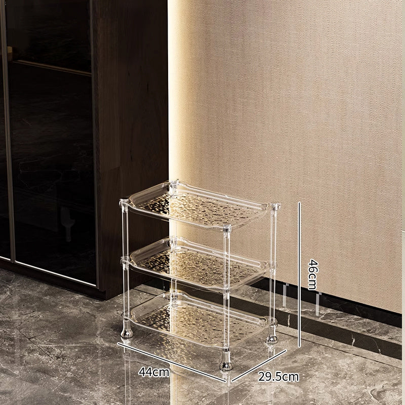 3-Tier Bathroom Water Ripple Transparent Shelf - Modern Acrylic Storage