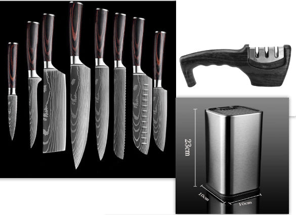 Professional Kitchen Cleaver Knife - Damascus Pattern Chef's Slicing Knife
