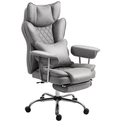 HOMCOM Reclining Office Chair with Lumbar Support - Executive Leatherette Desk Chair