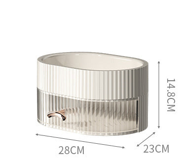 Cosmetics Storage Box - Dustproof Desktop Makeup Organizer with Drawers