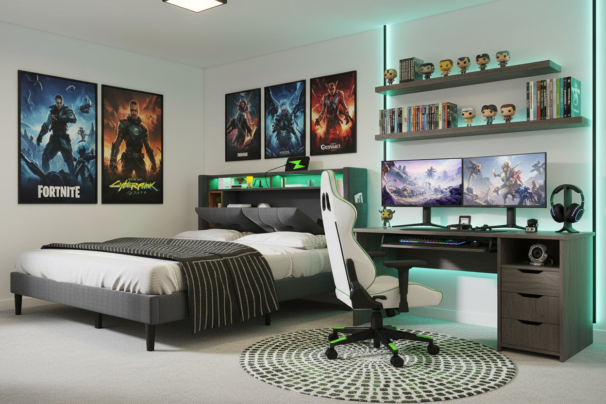 Solid Wood Bed Frame King Size - Natural Wooden Bed 160x200cm