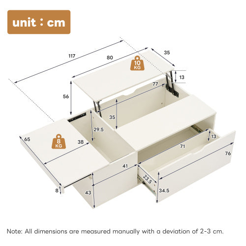 Lift Top Coffee Table with Hidden Storage - Modern Multifunctional Living Room Table