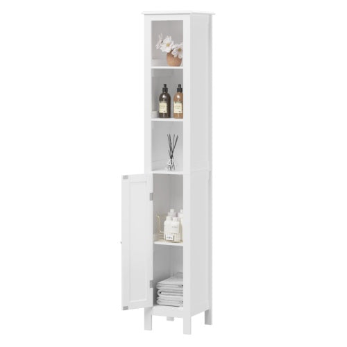 66.92" Tall Bathroom Storage Cabinet - Slim Freestanding Cabinet with Adjustable Shelves