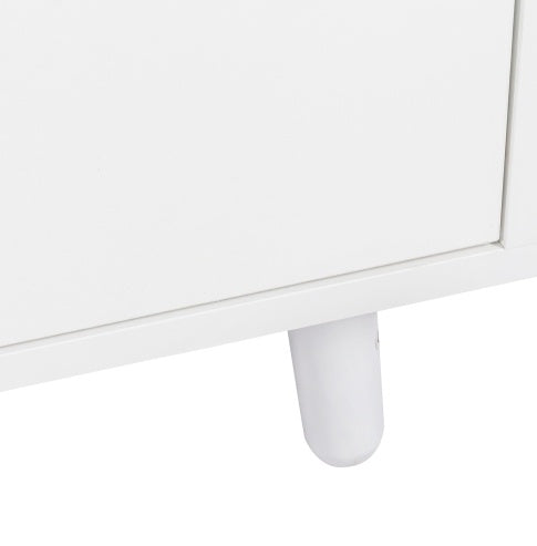 63" Large Kitchen Hutch Cabinet - Freestanding Pantry with 4 Doors, 4 Drawers & Microwave Shelf