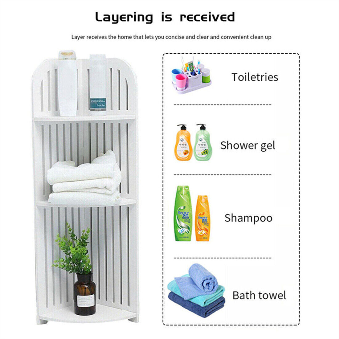 3-Tier Corner Bathroom Shelf - Space-Saving Shower Caddy Storage Organizer