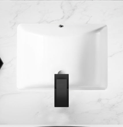 Bathroom Undermount Basin - White Rectangular Ceramic Wash Basin