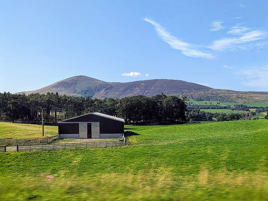 16x20 Scottish Farm Matte Poster - Highland Countryside with Barn Print